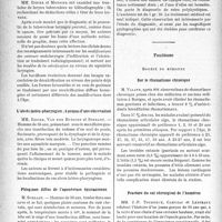 2043 - Page 2036 - Partie Scientifique. L’actualité scientifique. Les Sociétés Savantes. Lille. Société médicale et anatomo-clinique. Le larynx tuberculeux, présentation de radiographies / L’abcès latéro-pharyngien ; à propos d’une observation / Phlegmon diffus de l’aponévrose épicrânienne / Une observation de reins polykystiques / Toulouse. Société de médecine. Sur le rhumatisme chronique / Fracture du col chirurgical de l’humérus