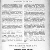 2060 - Page 2053 - Partie Professionnelle, Hygiène, Assistance, Mutualité, Intérêts corporatifs, Variétés. Faculté de médecine de Paris. Enseignement et actes de la Faculté / Hôpitaux de l'assistance publique de Paris. Enseignement, concours, avis divers