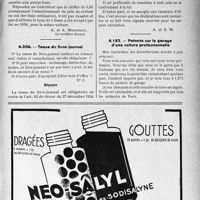 2068 - Page LIII-2061 - Correspondance. Fiscalité. Justification des frais d’automobile / Tenue du livre-journal / Patente sur le garage d’une voiture professionnelle