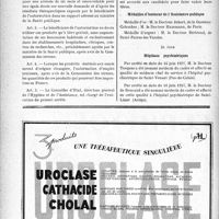 2083 - Page 2076-XII - A travers l’officiel. Sérums thérapeutiques / Enseignement de la médecine / Médailles d’honneur de l'Assistance publique / Hôpitaux psychiatriques
