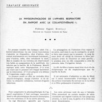 2088 - Page 2081 - Partie Scientifique. Travaux originaux. La physiopathologie de l'appareil respiratoire en rapport avec la collapsothérapie, Professeur Eugenio Morelli