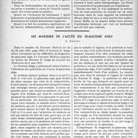 2093 - Page 2086 - Partie Scientifique. Travaux originaux. Radiothérapie des lésions inflammatoires furoncles de la lèvre — anthrax, par le Docteur Ch. Guilbert / Les masques de l'accès du glaucome aigu, L. Genet