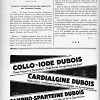 2123 - Page 2116-XLVIII - A travers l’officiel. Réponses des ministres aux questions des parlementaires. Recours contre le refus d’admission d'urgence à l'Assistance médicale gratuite / L'interne d’un asile ne doit pas être immatriculé aux Assurances sociales / L’histoire du vêtement