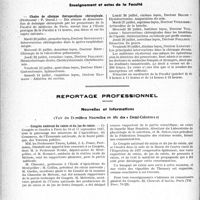 2181 - Page 2174 - Partie Professionnelle, Hygiène, Assistance, Mutualité, Intérêts corporatifs, Variétés. Faculté de médecine de Paris. Enseignement et actes de la Faculté / Reportage professionnel. Nouvelles et Informations, (Voir les Dernières Nouvelles en tête des "Demi-Colonnes"). Congrès national du raisin et du jus de raisin