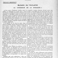 2228 - Page 2221 - Partie Professionnelle, Hygiène, Assistance, Mutualité, Intérêts corporatifs, Variétés. Travaux originaux. Bulletin de l’Actualité. La chirurgie de la douleur