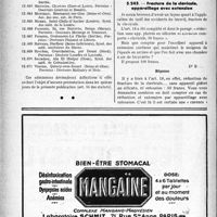 2249 - Page 2242-LIV - A travers l’officiel. Ligue médicale de défense professionnelle. "Le Sou Médical" / Correspondance. Application des tarifs d’honoraires. Accidents du Travail. Fracture de la clavicule, appareillage avec extension