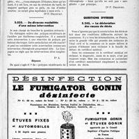 2252 - Page LVII-2245 - Correspondance. Application des tarifs d’honoraires. Accidents du Travail. Electrothérapie « ondes courtes » / De diverses modalités d’une même intervention / Questions diverses. La déclaration des causes de décès