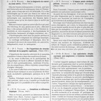 2280 - Page 2273 - Partie Scientifique. L'actualité scientifique. Les Thèses. Sur le diagnostic du cancer du corps utérin, par Dr R. Warzée (thèse 1937) / De l’hypertonie des muscles releveurs de la paupière supérieure, par Dr J. Voisin (thèse 1937) / Glutathion et déficience hépatique, par Dr H. Goudard (thèse 1937) / L’espace ponto-cérébellopétreux, par Dr Y. Sauvain (thèse 1937) / Les septicémies streptococciques poste-angineuses à évolution favorable, par Dr Ch. Bieth (thèse 1937)