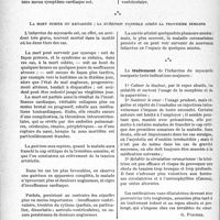 2331 - Page 2324 - Partie Scientifique. Travaux originaux. La clinique au goût du jour. Une cause de mort subite, que l’on méconnaît parfois : l’infarctus du myocarde, d’après le Docteur Trocmé. Cependant, le diagnostic de l'infarctus myocardique est parfois facile / La mort subite ou retardée ; la guérison possible après la troisième semaine