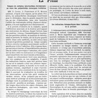 2332 - Page 2325 - Partie Scientifique. L’actualité scientifique. La Presse. Dangers de certaines interventions chirurgicales au cours des polyarthrites chroniques évolutives [(La Presse Médicale, 15 mai 1937)] / Les indications thérapeutiques dans l’adénome de la prostate [(Journ. de méd. et de chir. prat. 10 mai 1937)]
