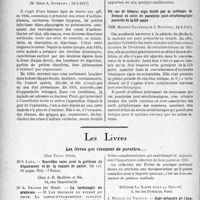 2335 - Page 2328 - Partie Scientifique. L’actualité scientifique. Académie de médecine. Paris. Société médicale des hôpitaux de Paris. Un nouveau cas de disparition de crises d’asthme après appendicectomie. Persistance de la guérison depuis six ans, (12-3-1937) / Un cas de tétanos aigu traité par la méthode de Dufour et suivi de paralysie poste-sérothérapique partielle de la IIIe paire, (12-3-1937) / Les Livres. Les livres qui viennent de paraître…