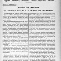 2336 - Page 2329 - Partie Professionnelle, Hygiène, Assistance, Mutualité, Intérêts corporatifs, Variétés. Travaux originaux. Bulletin de l’Actualité. Les assurances sociales et la propriété des ordonnances