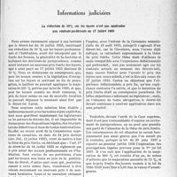2340 - Page 2333 - Partie Professionnelle, Hygiène, Assistance, Mutualité, Intérêts corporatifs, Variétés. L’Actualité professionnelle. Informations judiciaires. La réduction de 10% sur les loyers n’est pas applicable aux contrats postérieurs au 17 juillet 1935