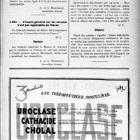 2362 - Page LV-2355 - Correspondance. Fiscalité. Déduction des primes pour constitution de retraite / L’impôt général sur les revenus n’est pas applicable au Maroc / Questions médico-militaires. Radiation des cadres