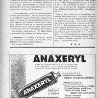 2373 - Page 2366-X - Dernières nouvelles. Clinique médicale des enfants / Mariages / Naissance / Nécrologie [Docteur Henri Béclère] / Aesculape