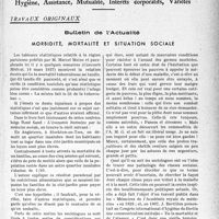 2394 - Page 2387 - Partie Professionnelle, Hygiène, Assistance, Mutualité, Intérêts corporatifs, Variétés. Travaux originaux. Bulletin de l’Actualité. Morbidité, mortalité et situation sociale