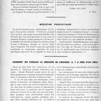 2429 - Page 2422 - Propos du jour. Exercice illégal et charlatanisme / Médecine publicitaire / Comment on exerçait la médecine en limousin, il y a près d’un siècle
