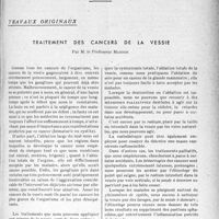 2430 - Page 2423 - Partie Scientifique. Travaux originaux. Traitement des cancers de la vessie, par M. le Professeur Marion