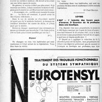 2467 - Page 2460-XLIV - Correspondance. Secret professionnel. Les déclarations des causes de décès et les habitudes médicales locales / Loyers. 1° Intérêts des loyers payés d’avance. 2° Exercice de la profession dans une boutique