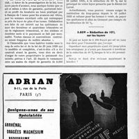 2468 - Page XLV-2461 - Correspondance. Loyers. 1° Intérêts des loyers payés d’avance. 2° Exercice de la profession dans une boutique / Réduction de 10% sur les loyers