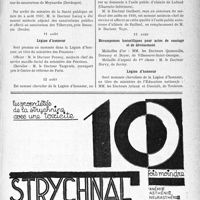 2476 - Page IX-2469 - A travers l’officiel. Sanatorium publics / Légion d’honneur / Asiles publics d’aliénés / Récompenses honorifiques pour actes de courage et de dévouement / Légion d’honneur