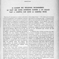 2480 - Page 2473 - Propos du jour. Le danger des réflexions inconsidérées au sujet des soins antérieurs donnés à un malade tant à l’hôpital que dans la clientèle privée