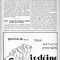 2519 - Page 2512-XLIV - Correspondance. Questions diverses. Exercice illégal de la médecine et de la pharmacie — Amnistie / Les abus de l’Assistance médicale gratuite par les maires