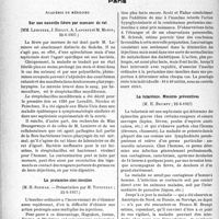 2547 - Page 2540 - Partie scientifique. L'actualité scientifique. Les Sociétés Savantes. Paris. Académie de médecine. Sur une nouvelle fièvre par morsure de rat, (22-6-1937) / La protamine-zinc-insuline, (22-6-1937) / La tularémie. Mesures préventives, (22-6-1937)