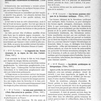 2554 - Page 2547 - Partie scientifique. L'actualité scientifique. Les thèses. Sur quelques nouvelles acquisitions dans l’alimentation du nourrisson par Dr E. Coulesco (Thèse 1937) / Le diagnostic des lésions chroniques de la région du hile chez l’enfant, par Dr P. Gautreau (Thèse, 1937) / Le kala-azar autochtone vu à Paris. État actuel de la question, par Dr A. Vigner (Thèse, 1937) / Les formes anatomo-cliniques de la thrombose cardiaque, par Dr M. Jacquet (Thèse, 1937) / Les dérivés acridiniques en thérapeutique, par Dr P. Porret (Thèse, 1937) / Étude de l'exophtalmie basedowienne, par Dr J. -M. Boivin (Thèse, 1937)