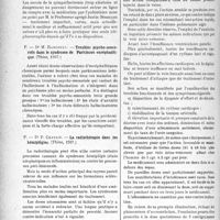 2555 - Page 2548 - Partie scientifique. L'actualité scientifique. Les thèses. Étude de l'exophtalmie basedowienne, par Dr J. -M. Boivin (Thèse, 1937) / Troubles psycho-sensoriels dans le syndrome de Parkinson encéphalitique, par Dr M. Rancoult (Thèse, 1937) / La radiothérapie dans les hémiplégies, par Dr P. Chatain (Thèse, 1937) / Action de l’ouabaïne administrée à hautes doses et par voie buccale au cours de l’insuffisance ventriculaire gauche, par Dr J. Lucquin (Thèse, 1936)