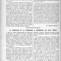 2557 - Page 2550 - Partie professionnelle, Hygiène, Assistance, Mutualité, Intérêts corporatifs, Variétés. Bulletin de l'Actualité. Drogues et médecine pour tous / La médecine et la chirurgie à Bordeaux au XVIIIe siècle