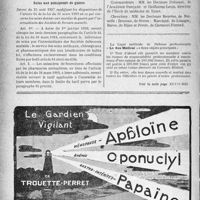 2593 - Page 2586-XIV - A travers l’officiel. Hygiène publique / Soins aux pensionnés de guerre / Légion d’honneur