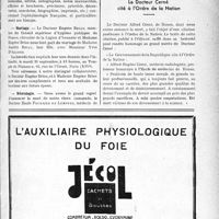 2650 - Page XI-2643 - Dernières nouvelles. Pour documentation / Mariage / Nécrologie [Docteur Emile Fournier de Lempdes] / Le Docteur Cerné cité à l’Ordre de la Nation