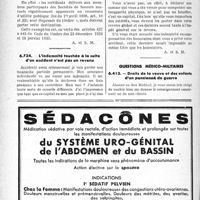 2695 - Page 2686-L - Correspondance. Fiscalité. Exemption de timbre des certificats pour les membres de Sociétés de secours mutuels approuvées / L’indemnité touchée à la suite d’un accident n’est pas un revenu / Questions médico-militaires. Droits de la veuve et des enfants d'un pensionné de guerre