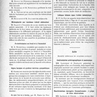 2733 - Page 2724 - Partie scientifique. L’actualité scientifique. Les Sociétés Savantes. Paris. Société de Médecine de Paris, Séance du 24 avril 1937. Abcès froid sternal / Rhinoplastie par lambeau tubulé abdominal / Accoutumance au froid et à l’humidité / Algies faciales et système nerveux sympathique / Ce que j’ai vu à Berlin, par M. Pierre Le Gac / Immobilisation de la hanche par une vis plantée dans la tête fémorale au travers du toit de la cavité cotyloïde / Lithiase biliaire dans l’ictère hémolytique / Lille. Société médicale et anatomo-clinique. Confrontation artériographique et anatomique / Manifestations laryngées rhumatismales ; à propos de deux observations