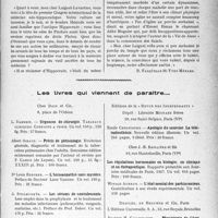 2736 - Page 2727 - Partie scientifique. L’actualité scientifique. Les Congrès. Premier congrès international de médecine néo-hippocratique / Les livres qui viennent de paraître