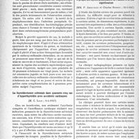 2795 - Page 2786 - Partie scientifique. L'Actualité scientifique. Les Sociétés Savantes. Paris. Société médicale des hôpitaux de Paris. Septicémie staphylococcique « poste abortum » avec phlébite. Guérison, (9-4-1937) / La thyroïdectomie subtotale dans quarante-cinq cas d’hyperthyroïdie avec accidents cardiaques, (9-4-1937) / A propos des kystes pulmonaires de l’adulte et de leur signification, (16-4-1937)