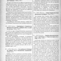 2799 - Page 2790 - Partie scientifique. L'Actualité scientifique. Les thèses. La fonction endocrinienne du testicule. Les insuffisances génitales et leur traitement, par Dr M. Labarrère (Thèse, 1937) / Contribution à l’étude des modifications des réactions pupillaires dans la syphilis nerveuse, par Dr P. Léger (Thèse, 1937) / Le syndrome de Cushing et ses rapports avec le basophilisme hypophysaire, par Dr A. Bellotte (Thèse 1937) / Suites éloignées de six symphysiotomies à la Zarate, par Dr P. Nicaud (Thèse 1937) / Hygiène alimentaire du nourrisson. Contribution à l’étude des régimes de sevrage, par Dr F. Cottoni (Thèse 1937)