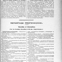 2810 - Page 2801 - Partie professionnelle, Hygiène, Assistance, Mutualité, Intérêts corporatifs, Variétés. Faculté de médecine de Paris. Enseignement et actes de la Faculté / Reportage professionnel. Nouvelles et Informations, (Voir les Dernières Nouvelles en tête des « Demi-Colonnes»). Faculté de médecine de Montpellier