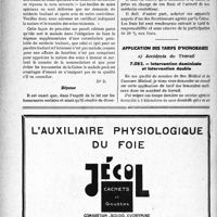 2815 - Page 2806-L - Correspondance. Assurances sociales. Coexistance du droit à une pension militaire et à une pension de l’assurance-invalidité / Prescription des appareils d'optique aux assurés sociaux / Application des tarifs d'honoraires. Accidents du Travail. Intervention dominicale et Intervention double