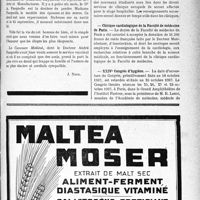 2830 - Page IX-2821 - Nécrologie. Le Docteur André Fasquelle / Dernières nouvelles. Faculté de médecine de Paris / Clinique cardiologique de la Faculté de médecine de Paris / XXIVe Congrès d’hygiène