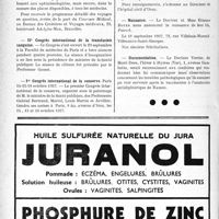 2833 - Page 2824-XII - Dernières nouvelles. Congrès international d’ophtalmologie / IIe Congrès international de la transfusion sanguine / Ier Congrès international de la conserve / Hôpital d’Oran / Naissance / Documentation