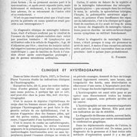 2843 - Page 2834 - Partie scientifique. Travaux originaux. La clinique au goût du jour. L’énigme posée par un état de somnolence, d’après le Docteur Louis Ramond. Les raisons d’être indécis : la clé de l’énigme / Clinique et hystérographie
