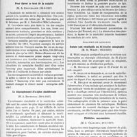 2850 - Page 2841 - Partie scientifique. L'actualité scientifique. Les Sociétés Savantes. Paris. Académie de médecine. Pour élever le taux de la natalité, (29-6-1937) / Le dépeuplement d’origine obstétricale, (29-6-1937) / L’évolution de la protection de l’enfance, (9-6-1937) / Académie de chirurgie. Suture non résorbable au fil d’acier inoxydable, (19-5-1987) / Phlébites saisonnières, (19-5-1937)