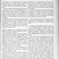 2866 - Page 2857 - Partie professionnelle, Hygiène, Assistance, Mutualité, Intérêts corporatifs, Variétés. Travaux originaux. Bulletin de l’Actualité. Hygiène et prophylaxie. Intoxications par le tétrachlorure de carbone utilisé comme extincteur d’incendie