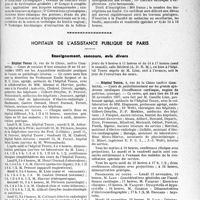 2878 - Page 2869 - Partie professionnelle, Hygiène, Assistance, Mutualité, Intérêts corporatifs, Variétés. Faculté de médecine de Paris. Enseignement et actes de la Faculté / Hôpitaux de l'assistance publique de Paris. Enseignement, concours, avis divers