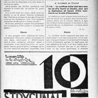 2884 - Page LIX-2875 - A travers l’officiel. Questions médico-militaires. Situation d’un médecin de réserve rayé des cadres / Application des tarifs d’honoraires. Accidents du Travail. Le certificat initial doit dans tous les cas être fourni en double, sans que ce duplicatum ait besoin d’être mentionné sur la note d’honoraires