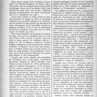 2909 - Page 2900 - Partie scientifique. Travaux originaux. Clinique chirurgicale infantile, (Hôpital des Enfants-Malades). A propos de la mesure du temps de coagulation du sang, Professeur Maurice Perrin et Professeur agrégé Hanne