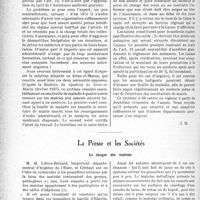 2933 - Page 2924 - Partie professionnelle, Hygiène, Assistance, Mutualité, Intérêts corporatifs, Variétés. L'actualité professionnelle. Informations syndicales. L’organisation administrative du service des assurés assistés en Seine-et-Marne / La Presse et les Sociétés. Le danger des matelas