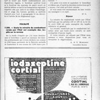 2944 - Page LI-2935 - Correspondance. Assurances sociales. Remboursement des honoraires pour soins donnés dans des maisons de santé / Fiscalité. Seule la retraite du combattant versée par l'État est exempte des impôts sur le revenu
